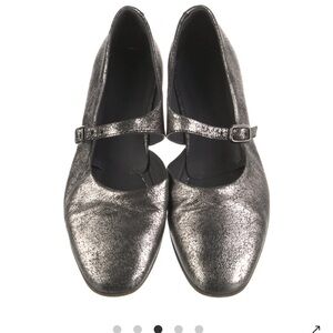 Pantanetti leather d'orsay Silver Mary Jane Flats